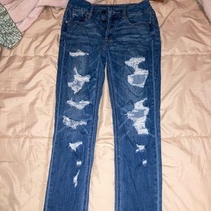 American Eagle Straight Leg Ripped Jeans
